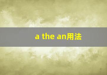 a the an用法